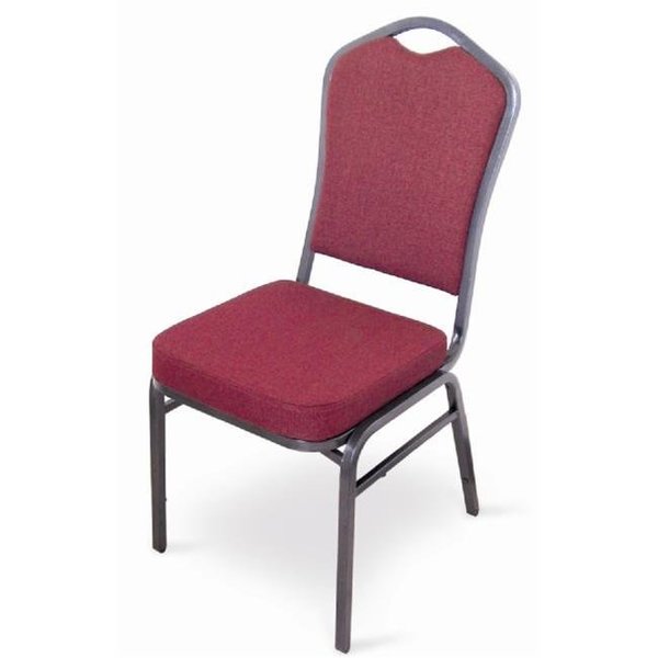Mccourt McCourt 10355 Superb Seating Stack Chair - Burgundy on Silvervein Frame 10355